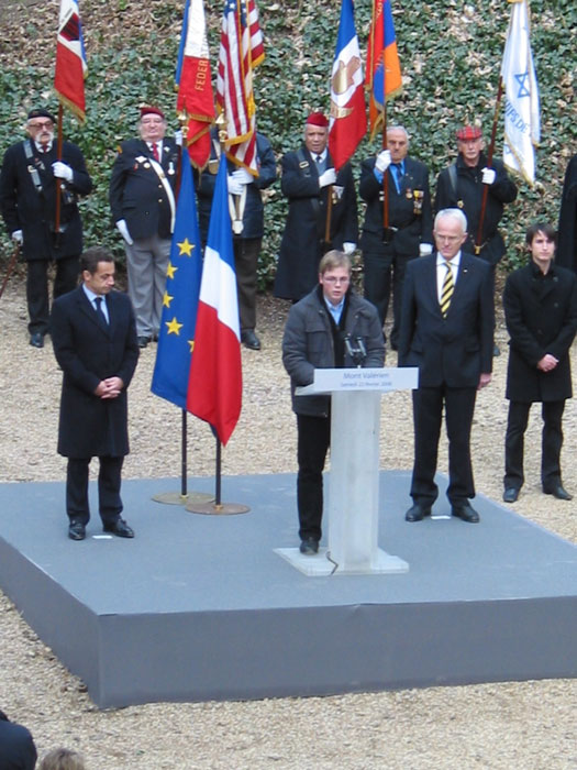 Gedenkfeier am Mont Valérien am 23.02.2008 mit Staatspräsident Nicolas Sarkozy und Ministerpräsident Jürgen Rüttgers